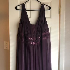 Plum A-line Bridesmaid/Formal Gown